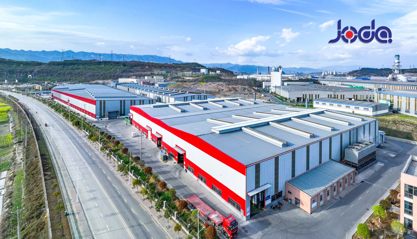 Client-selected factory panorama with the original Joda mark