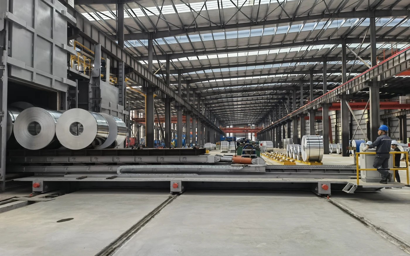 Aluminum coils and equipment in a supplied production photograph